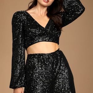*Worn once* Sequin Long Sleeve 2 Piece Jumpsuit
